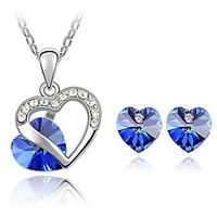 womens soulmate crystal elements earrings necklace set