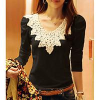 womens casualdaily simple t shirt print round neck long sleeve cotton