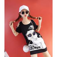 womens casualdaily simple spring summer t shirt print round neck short ...