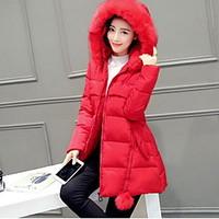 womens solid blue pink black gray purple padded coat simple hooded lon ...