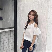 womens going out casualdaily sexy cute summer t shirt solid round neck ...