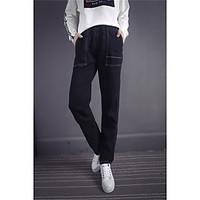 womens high rise micro elastic jeans pants simple straight solid