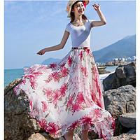 womens holiday maxi skirts swing print summer