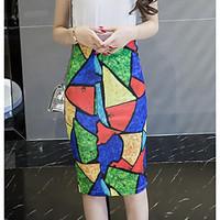 womens club knee length skirts bodycon geometric summer