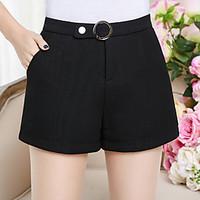 womens high rise micro elastic shorts pants simple wide leg sequins so ...