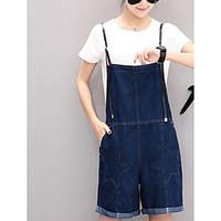 womens high rise inelastic overalls pants simple straight solid