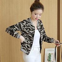 womens going out casualdaily simple spring fall jacket solid stand lon ...