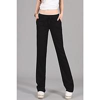 womens mid rise micro elastic sweatpants pants active loose solid