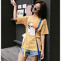 womens casualdaily simple summer t shirt print patchwork round neck sh ...