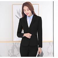 Women\'s Going out Party/Cocktail Sexy Chinoiserie Spring Fall Blazer Skirt Suits, Solid Round Neck Long Sleeve