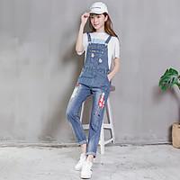 womens high rise micro elastic jeans overalls pants cute slim animal p ...