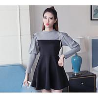 womens sports simple little black dress solid round neck above knee lo ...