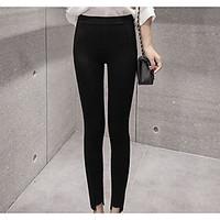 womens mid rise micro elastic skinny pants simple skinny solid