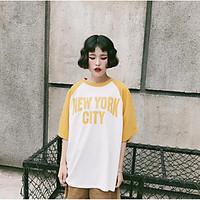 womens casualdaily cute summer t shirt letter round neck short sleeve  ...