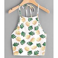 womens beach simple summer tank top print strap sleeveless others thin