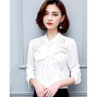 womens going out vintage blouse solid shirt collar sleeve others