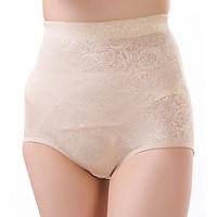 Women\'s Maternity Postpartum Slimming Corset Solid Jacquard Shaping Panties High Waist Elasticity Nylon Thin Beige