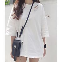 womens casualdaily simple spring summer t shirt solid round neck short ...