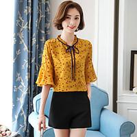 womens beach cute street chic blouse floral v neck length sleeve speci ...