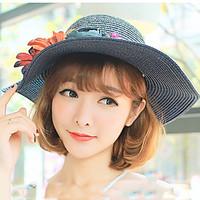 Women Beach Fashion Flower Sunflower Blooming Sun Holiday Sunscreen Summer Folding Straw Hat