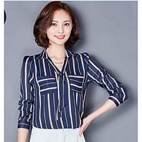 womens going out party sexy vintage shirt solid striped classic collar ...