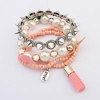 womens wrap bracelet jewelry fashion bohemian pearl rhinestone alloy i ...