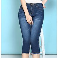 womens high rise micro elastic jeans pants street chic slim solid