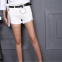 womens high rise strenchy shorts pants street chic slim solid