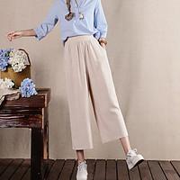 womens high rise strenchy chinos pants street chic simple loose wide l ...