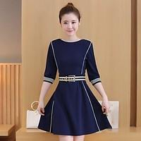 womens going out party sexy cute sheath dress solid round neck above k ...