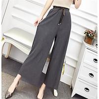 womens high rise high elasticity chinos pants simple wide leg solid