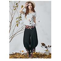 womens high rise strenchy chinos pants chinoiserie simple loose harem  ...