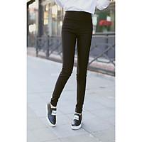 womens high rise micro elastic chinos pants street chic slim solid