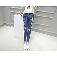 womens high rise micro elastic jeans pants street chic simple skinny a ...