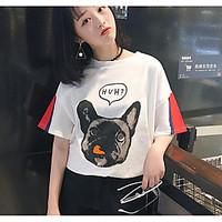 womens going out casualdaily sexy cute t shirt solid print round neck  ...