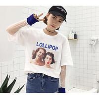 womens going out casualdaily vintage street chic shirt print round nec ...