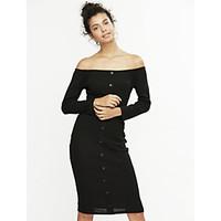 womens off the shoulder ribbed knit off shoulder dress