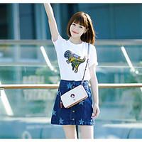 womens casualdaily simple summer t shirt animal print round neck short ...