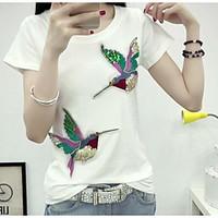 womens casualdaily simple spring summer t shirt solid round neck short ...