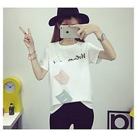 womens going out casualdaily holiday simple cute summer t shirt solid  ...