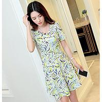 womens going out casualdaily a line dress geometric round neck above k ...