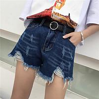 womens high rise micro elastic shorts pants simple straight solid