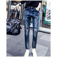 womens high rise micro elastic jeans pants sexy skinny solid