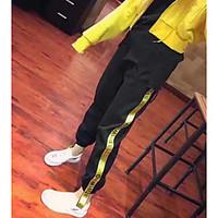 womens mid rise micro elastic sweatpants pants simple slim solid