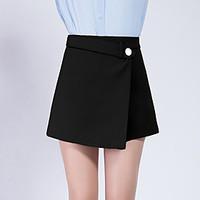 womens high rise micro elastic shorts pants simple slim beaded solid