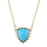 Women\'s Pendant Necklaces Turquoise Alloy Heart Leaf Euramerican Light Green Jewelry Birthday Daily 1pc