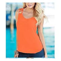 womens casualdaily simple tank top solid strap sleeveless cotton