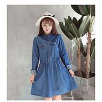 womens going out casualdaily vintage simple a line dress solid round n ...