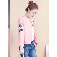 womens casualdaily vintage simple spring fall jacket solid round neck  ...