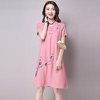womens going out casualdaily shift dress solid round neck knee length  ...